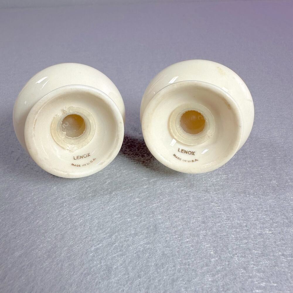 Lenox USA Regency Salt & Pepper Shakers & Coordinating Bud Vase with 24k Trim - Picture 7 of 8